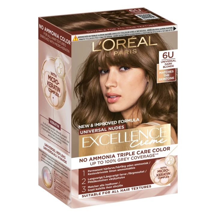 L'Oréal Paris Excellence Universal Nudes Permanent Color Dark Blonde 1 pack L'Oréal Paris