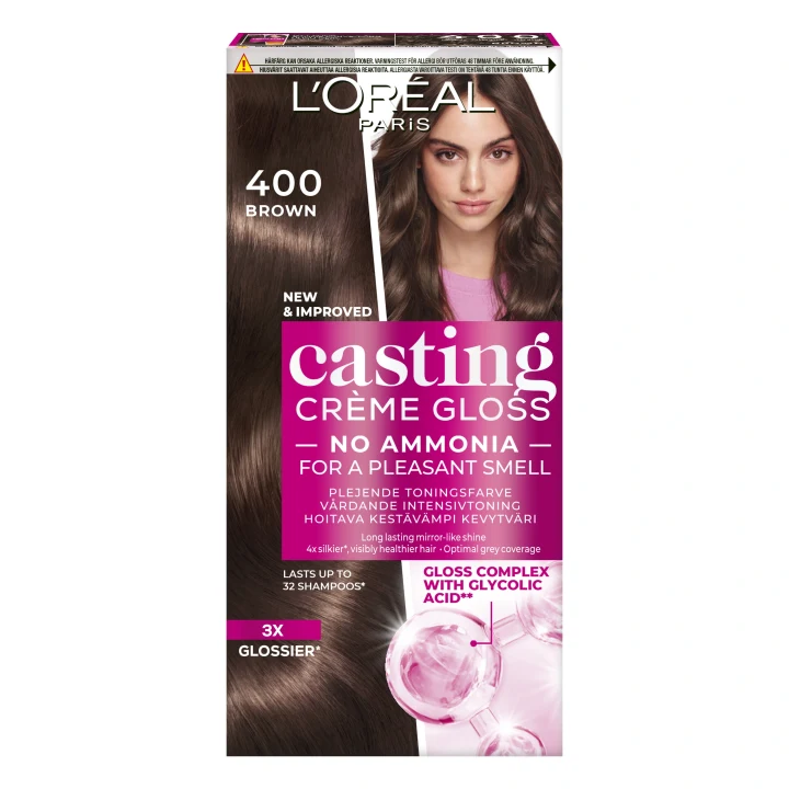 L'Oréal Paris Casting Crème Gloss Semi-Permanent Hårfärg 1-pack 400 Brown L'Oréal Paris