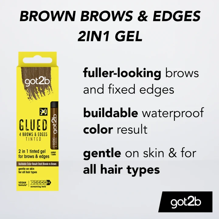 Schwarzkopf got2b Glued 4 Brows & Edges Pigmenterad Gel 2-i-1 Brun 16 ml Schwarzkopf