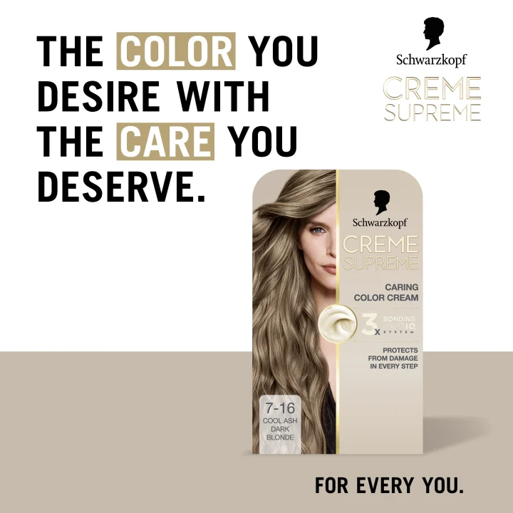 Schwarzkopf Creme Supreme 7-16 Cool Ash Dark Blonde Schwarzkopf