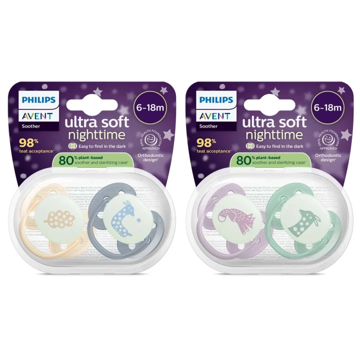 Philips Avent Ultra Start Napp För Nyfödda Natt Mix 6-18 mån Philips Avent