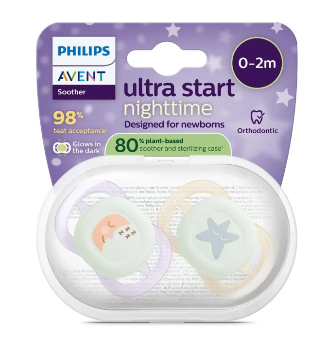 Philips Avent Ultra Start Napp För Nyfödda Natt Mix 0-2 mån Philips Avent