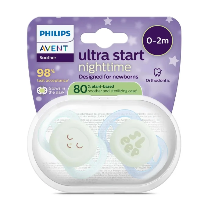 Philips Avent Ultra Start Napp För Nyfödda Natt Mix 0-2 mån Philips Avent