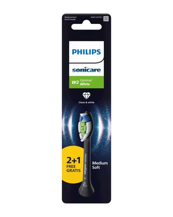 Philips Sonicare W2 Optimal White Borsthuvuden Svarta 3-pack Philips