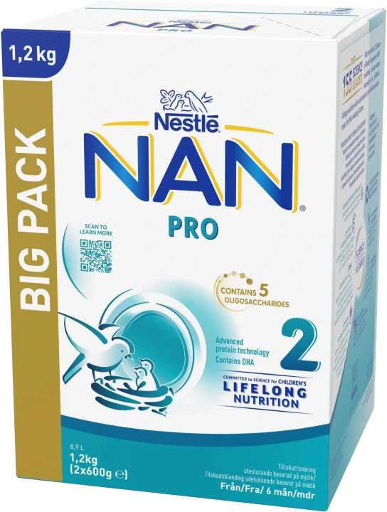 NAN PRO 2 Mjölkersättning Big Pack 1,2 kg Nan