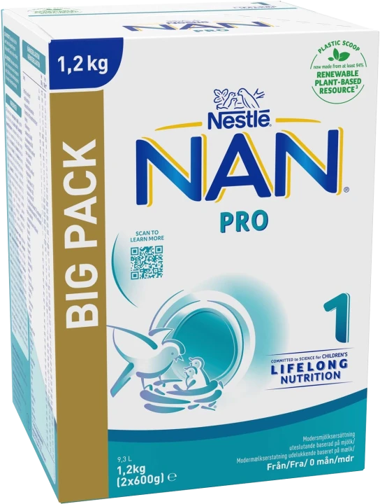 NAN PRO 1 Mjölkersättning Big Pack 1,2 kg Nan