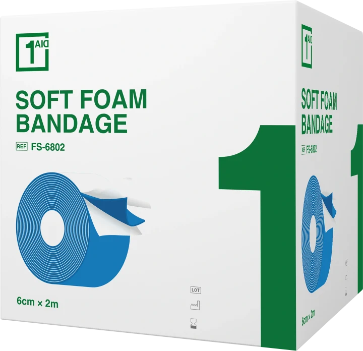 1Aid Soft Foam Bandage Blå 6 cm x 2 m 1Aid