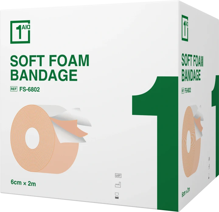 1Aid Soft Foam Bandage Beige 6 cm x 2 m 1Aid