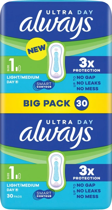 Always Ultra 1 Normal Bindor utan vingar BigPack 30 st Always