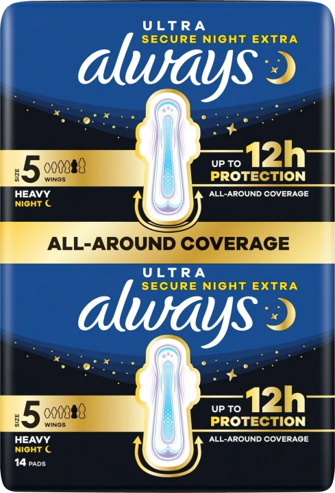 Always Ultra 5 Secure Night Extra Bindor BigPack 14 st Always