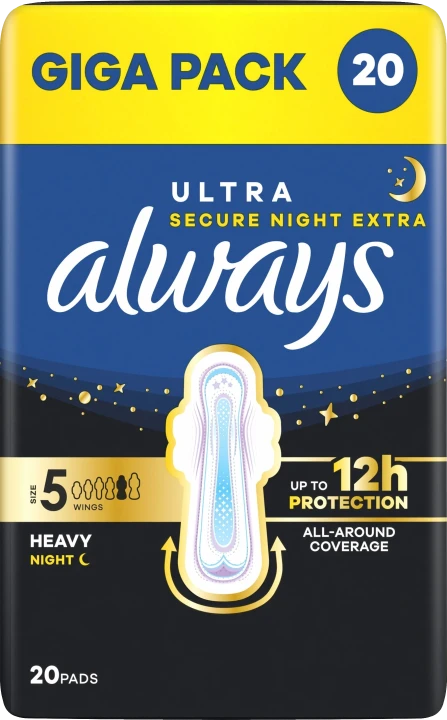 Always Ultra Secure Night Extra Pads S5 GigaPack 20 st Always