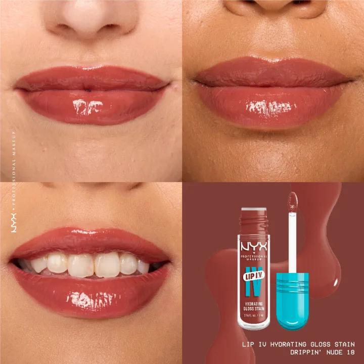 NYX Professional Makeup Lip I.V. Lip Gloss 5 ml 18 Drippin Nude NYX Professional Makeup
