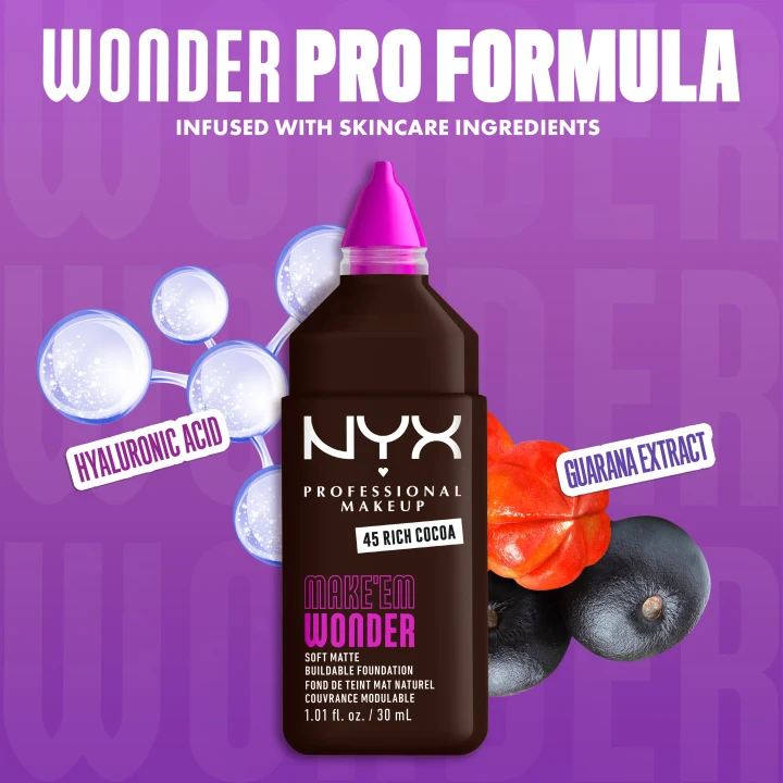 NYX Professional Makeup Make Em Wonder Foundation 30 ml 45 Rich Cocoa NYX Professional Makeup
