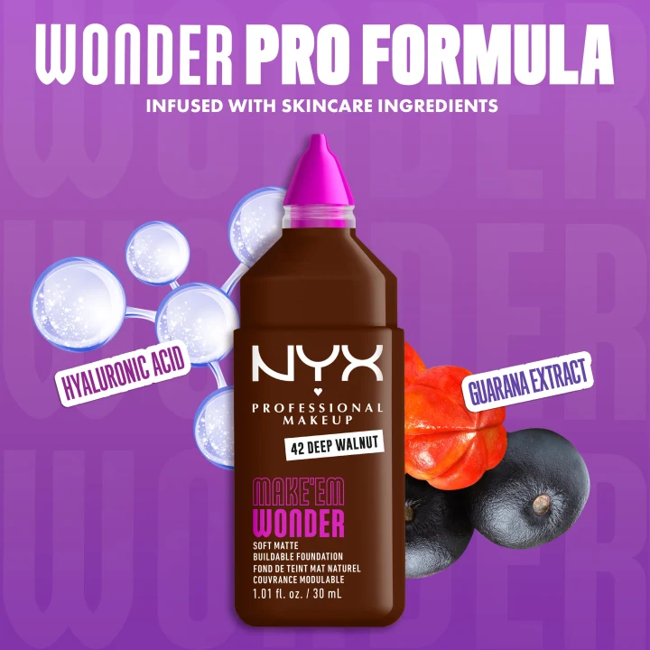 NYX Professional Makeup Make Em Wonder Foundation 30 ml 42 Deep Walnut NYX Professional Makeup
