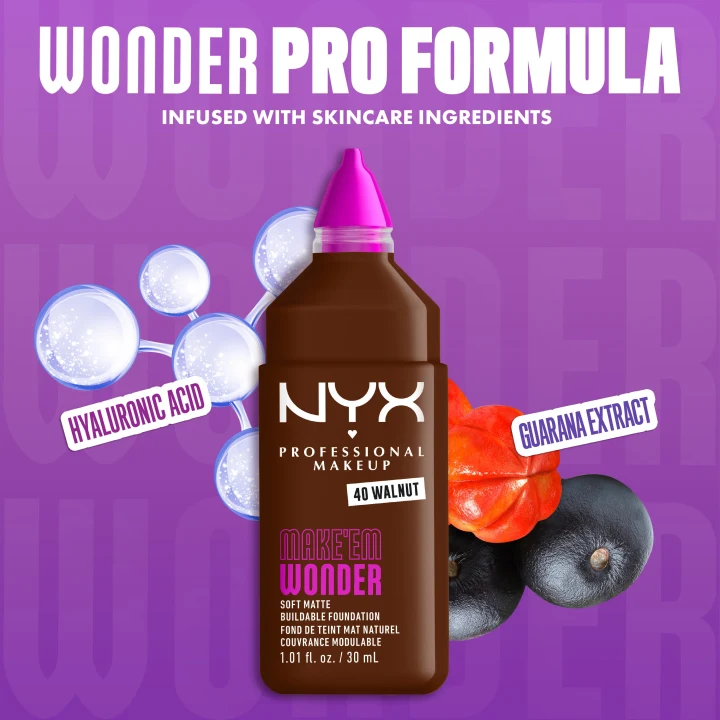 NYX Professional Makeup Make Em Wonder Foundation 30 ml 40 Walnut NYX Professional Makeup