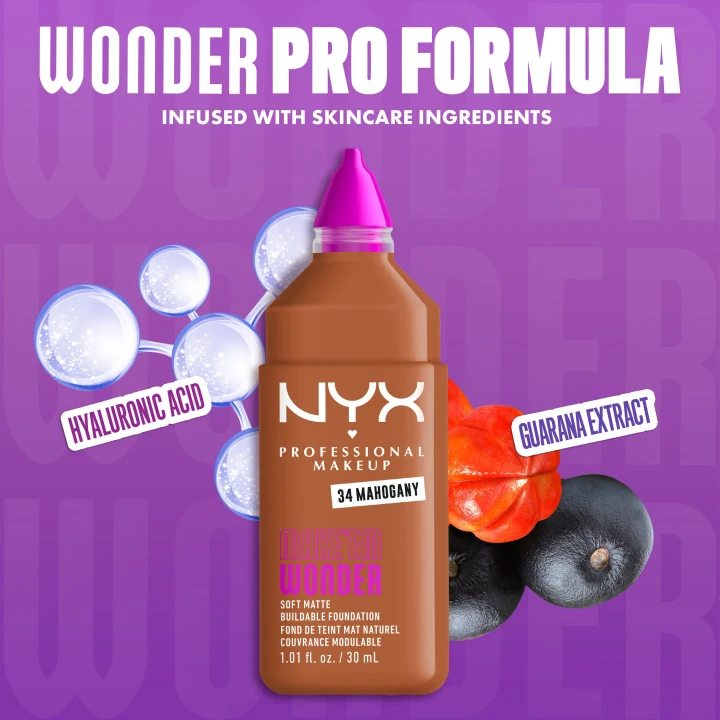 NYX Professional Makeup Make Em Wonder Foundation 30 ml 34 Mahogany NYX Professional Makeup