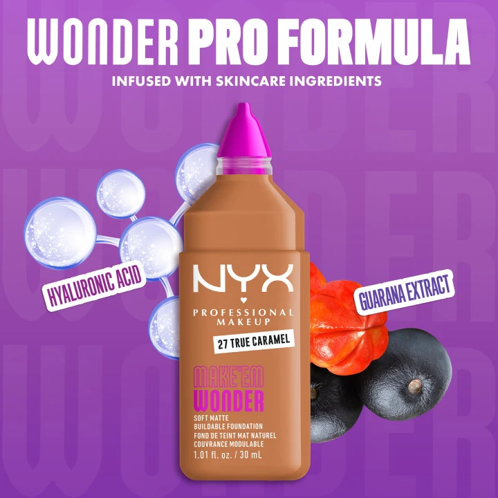 NYX Professional Makeup Make Em Wonder Foundation 30 ml 27 True Caramel NYX Professional Makeup