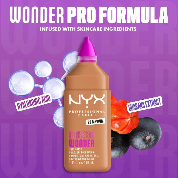NYX Professional Makeup Make Em Wonder Foundation 30 ml 22 Medium NYX Professional Makeup