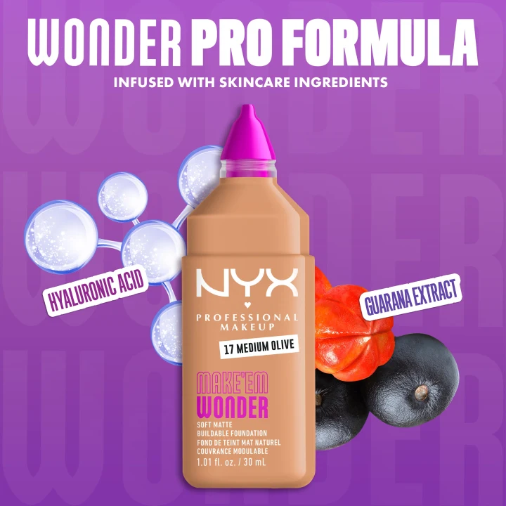 NYX Professional Makeup Make Em Wonder Foundation 30 ml 17 Medium Olive NYX Professional Makeup