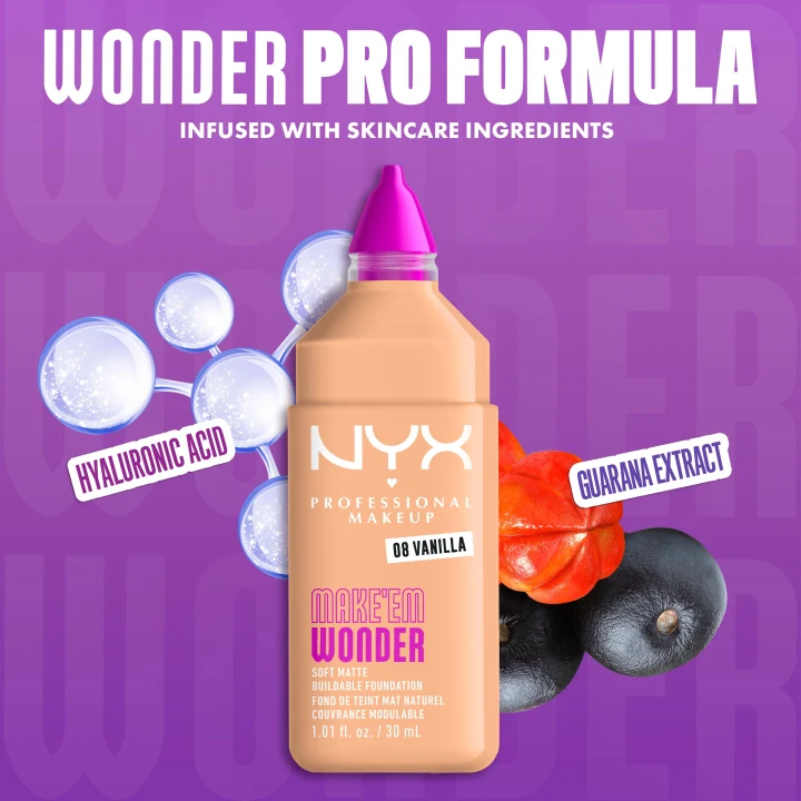 NYX Professional Makeup Make Em Wonder Foundation 30 ml 08 Vanilla NYX Professional Makeup