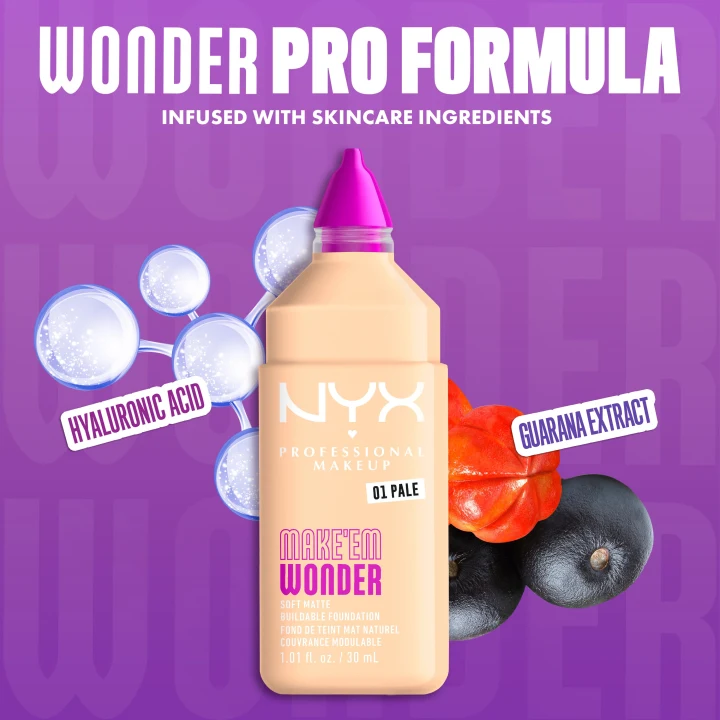NYX Professional Makeup Make Em Wonder Foundation 30 ml 01 Pale NYX Professional Makeup