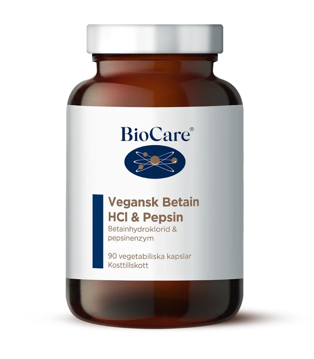 BioCare Vegansk Betain HCL & Pepsin 90 st BioCare