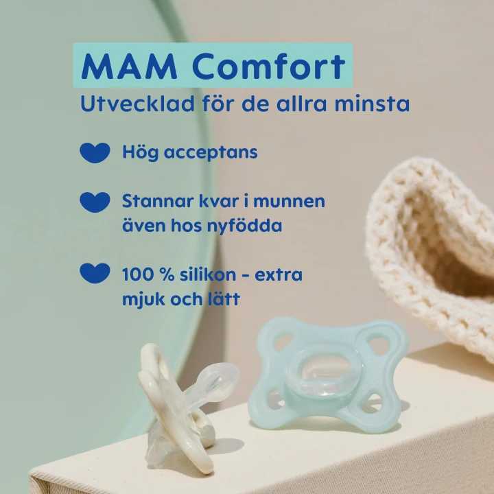 MAM Comfort Napp Pink 0-3 mån Mam