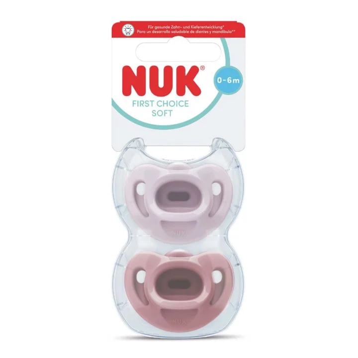 NUK First Choice Soft Napp 0-6 mån 2 st Purple/Red Nuk
