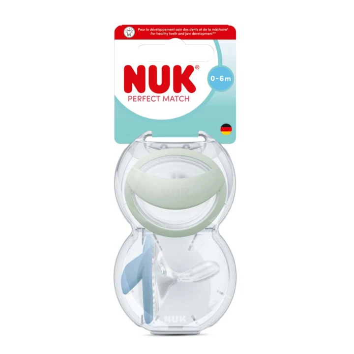 NUK Perfect Match Napp 0-6 mån 2 st Green/Blue Nuk