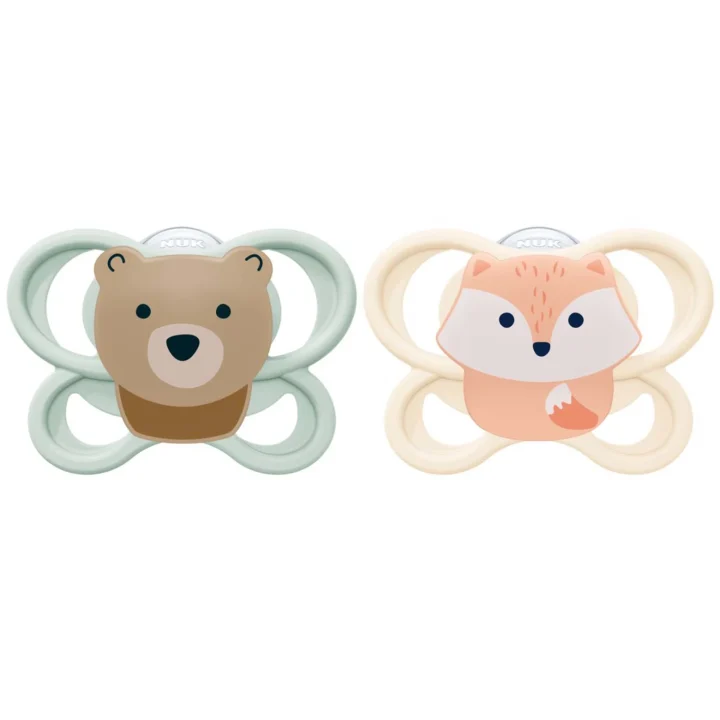 NUK Perfect Match Air Napp 0-2 mån Fox/Bear 2 st Nuk