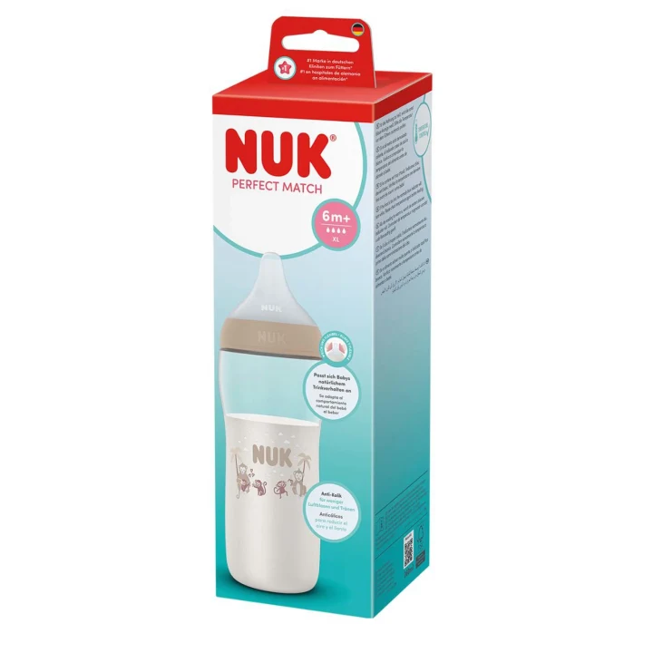 NUK Perfect Match Nappflaska Monkey 6 mån+, 360 ml Nuk