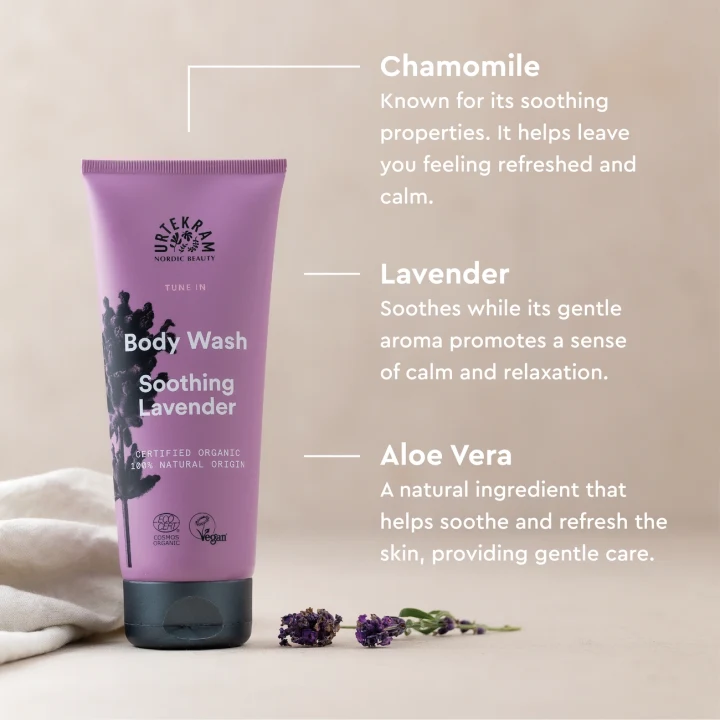 Urtekram Tune In Soothing Lavender Body Wash 200 ml Urtekram