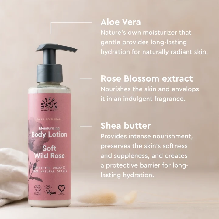 Urtekram Dare To Dream Soft Wild Rose Body Lotion 245 ml Urtekram