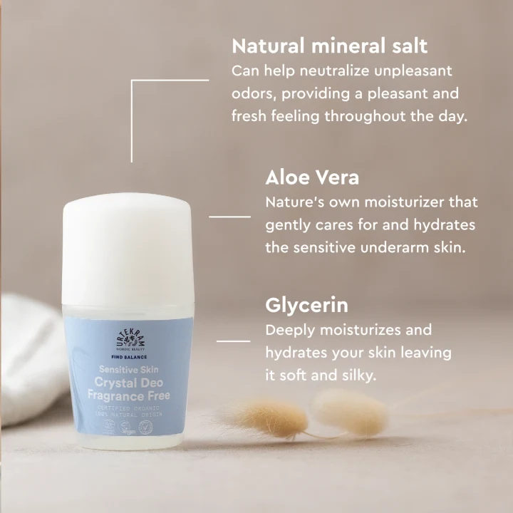 Urtekram Find Balance Fragrance Free Deo Crystal 50 ml Urtekram