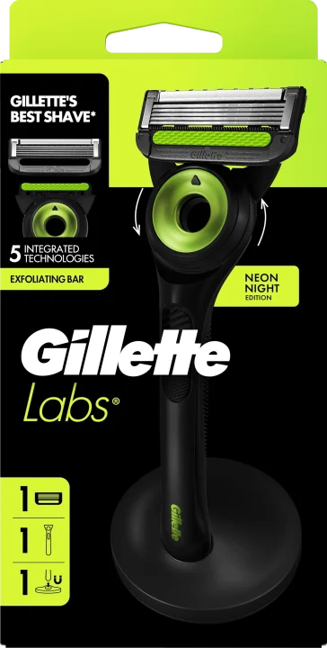 GilletteLabs Rakhyvel med Exfoliating Bar Neon Night Edition 1 rakblad Gillette Labs