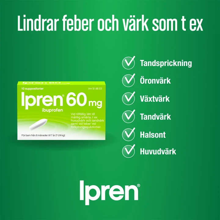 Ipren suppositorium 60 mg 10 st Ipren