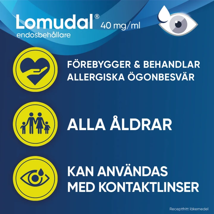 Lomudal ögondroppar endosbehållare 40 mg/ml 60x0,35 ml Lomudal