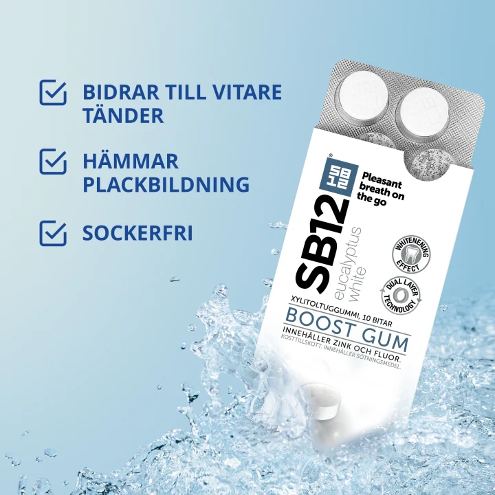 SB12 Boost Eucalyptus White tuggummi 10 st SB12