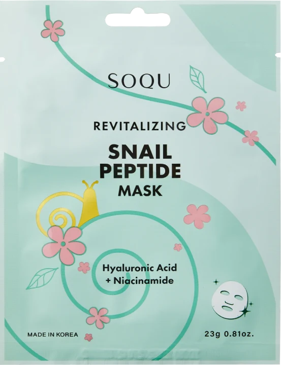 SOQU Snail Peptide Sheet Mask 1-pack SOQU
