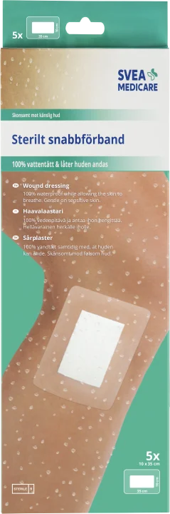 Svea Medicare Sterilt Snabbförband Vattentätt 10x35 cm 5 st Svea Medicare