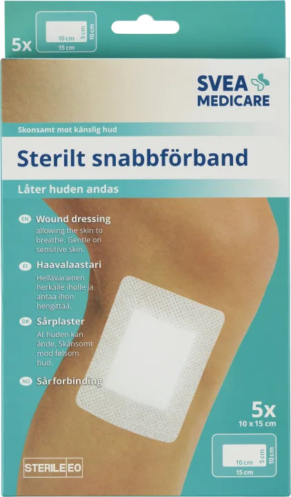 Svea Medicare Sterilt Snabbförband 10x15 cm 5 st Svea Medicare