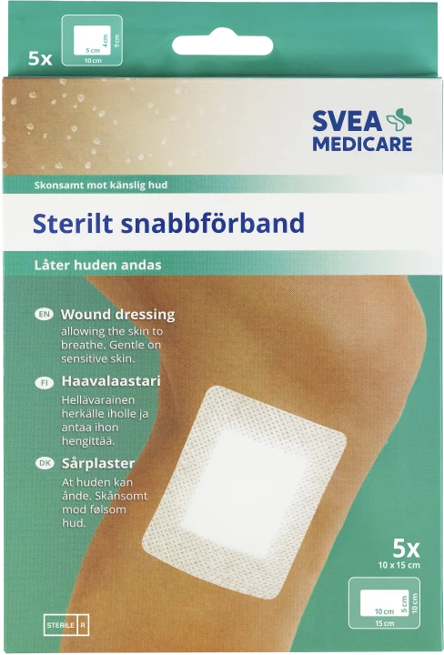 Svea Medicare Sterilt Snabbförband 10x15 cm 5 st Svea Medicare
