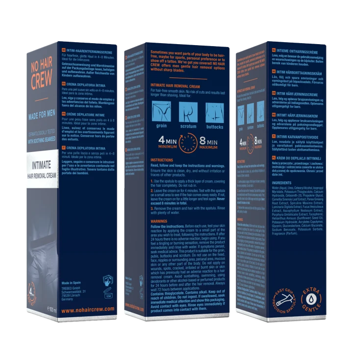 No Hair Crew Intimate Hair Removal Cream 100 ml No Hair Crew
