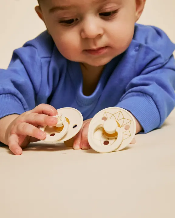 BIBS Pacifier Studio Colour Noor Latex Size 1 Ivory Gold 2-pack BIBS