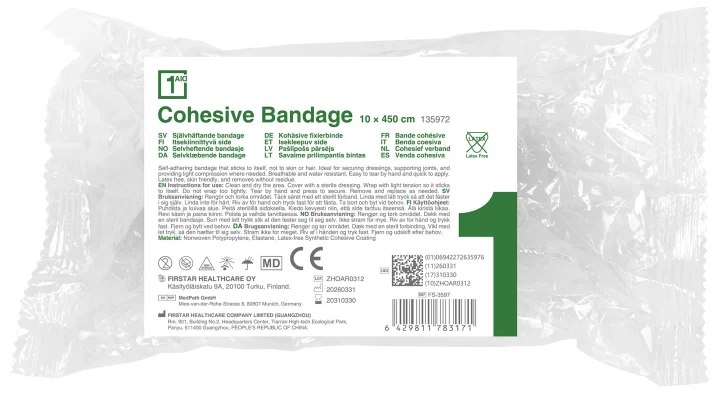1Aid Självhäftande Bandage Blå 10 x 450 cm 1Aid