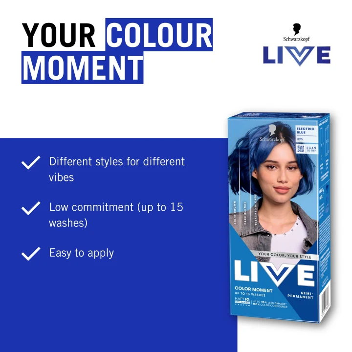 Schwarzkopf LIVE Color Moment 95 Electric Blue Schwarzkopf