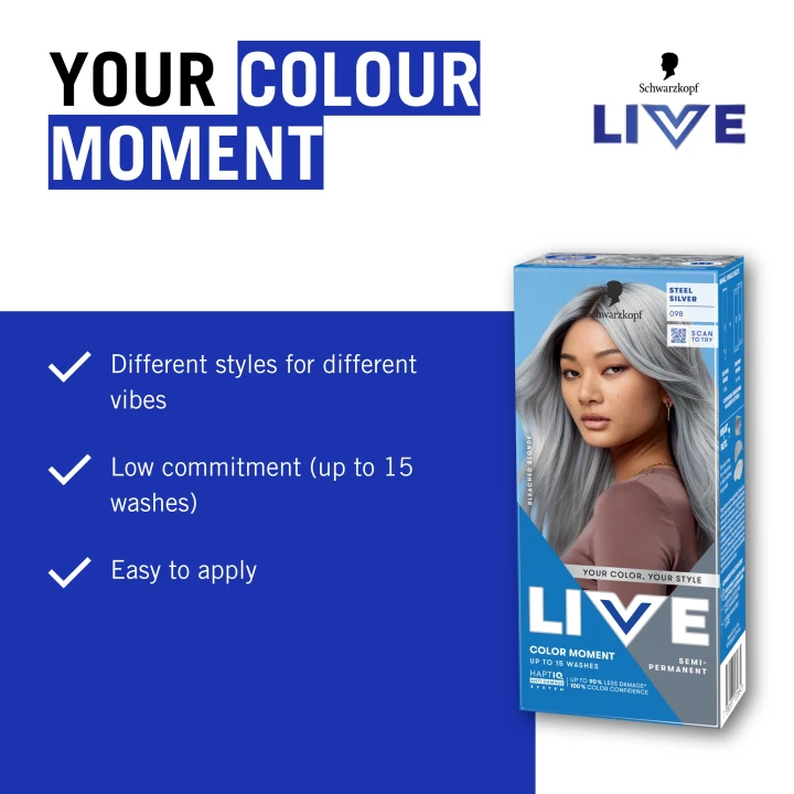 Schwarzkopf LIVE Color Moment 98 Steel Silver Schwarzkopf