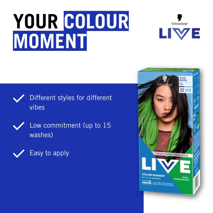 Schwarzkopf LIVE Color Moment 024 Vivid Green Schwarzkopf