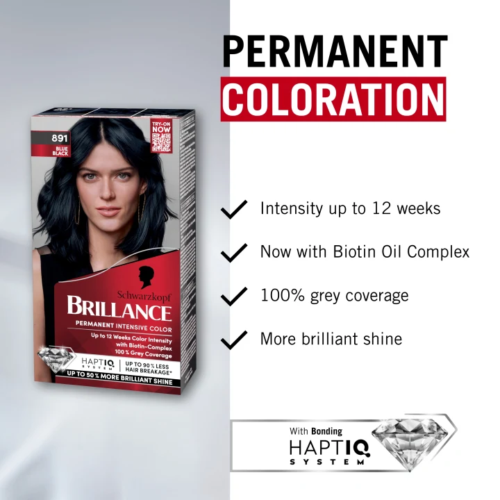 Schwarzkopf Brillance Permanent Intensive Color 891 Blue Black Schwarzkopf