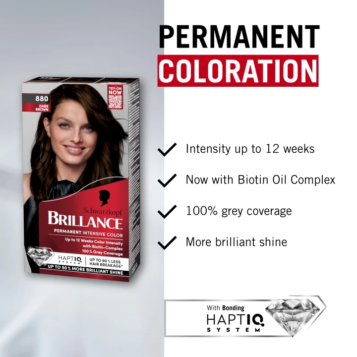 Schwarzkopf Brillance Permanent Intensive Color 880 Dark Brown Schwarzkopf